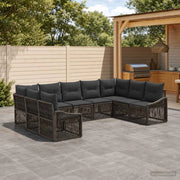 Set Divano da Giardino 9 pz Grigio polyrattan 3436109