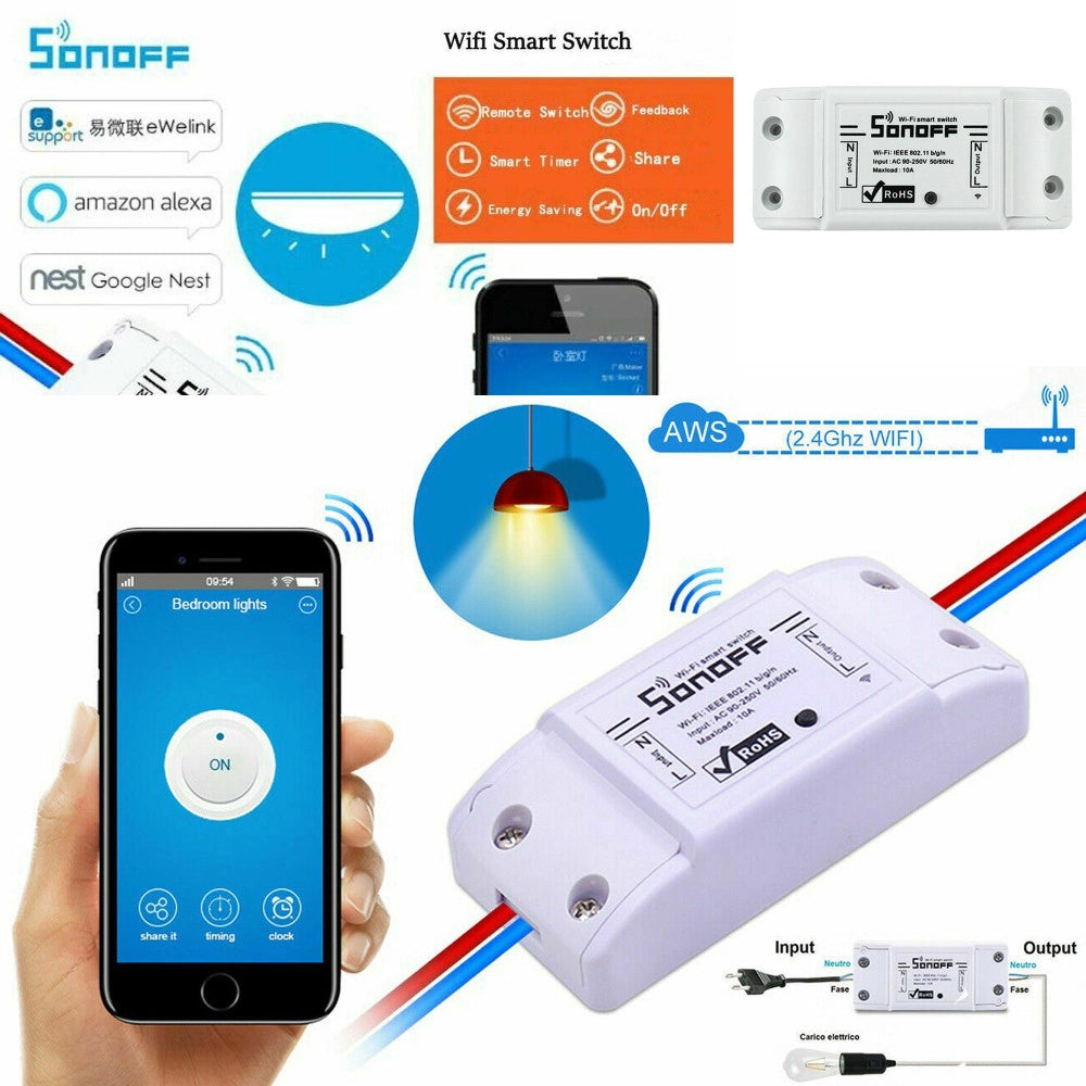 Trade Shop - Sonoff Basic Interruttore Domotica Wifi Smart Switch Per App Alexa Google Home -