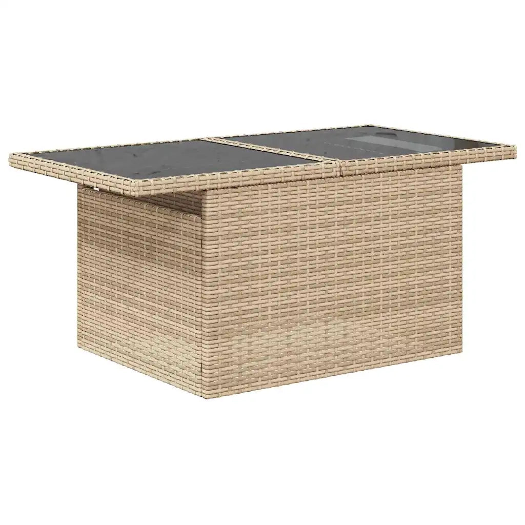Set Divano da Giardino con cuscino 6 pcs Beige Poly Rattan