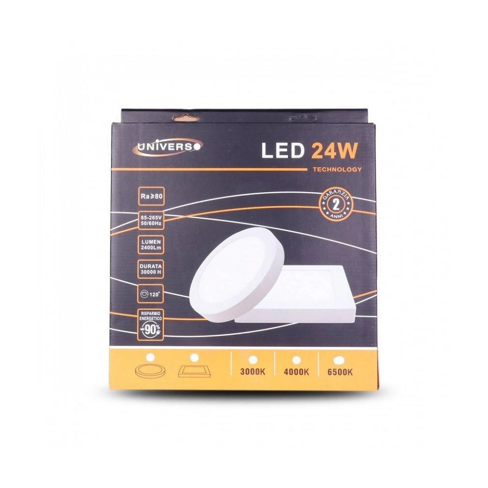 Trade Shop - Pannello Plafoniera Led 24w Tondo Pvc Luce Bianco Caldo Freddo Naturale P -