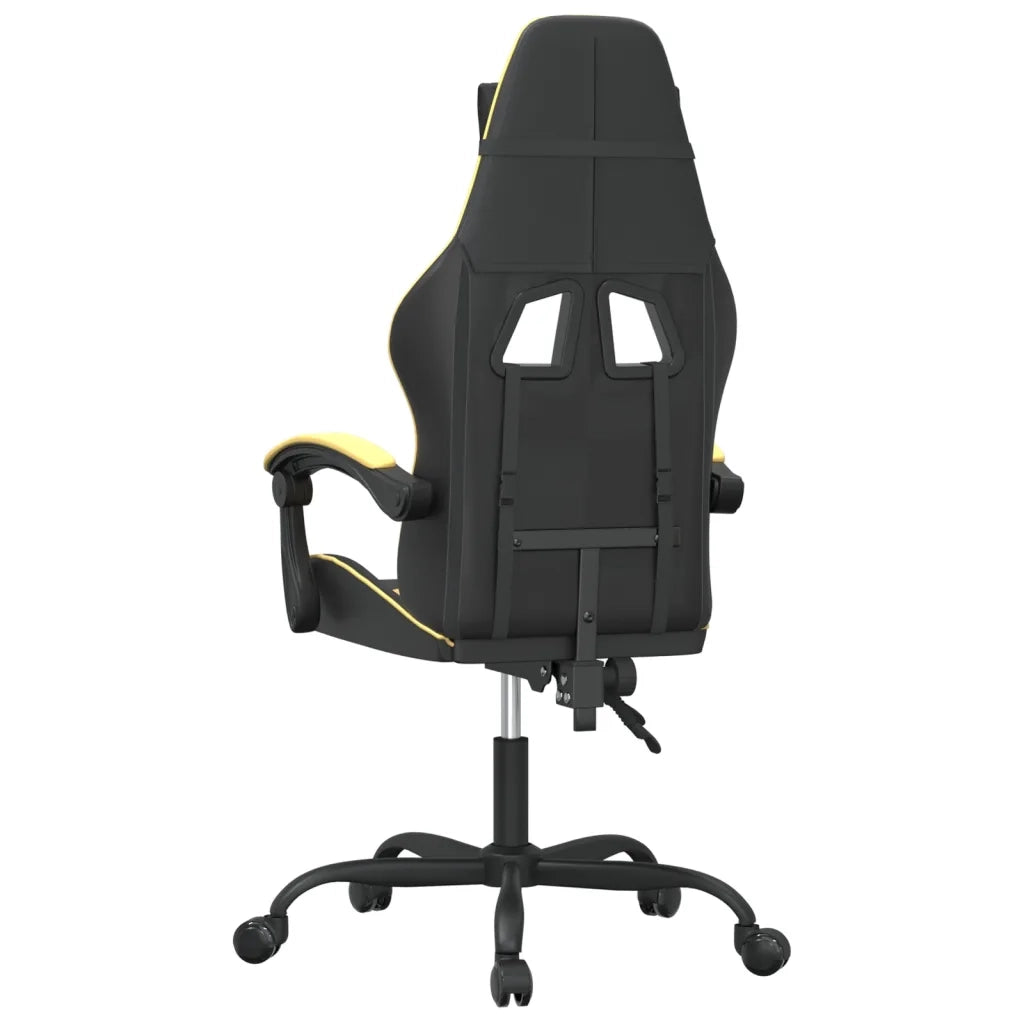 Sedia da Gaming Girevole Nera e Oro in Similpelle 349545