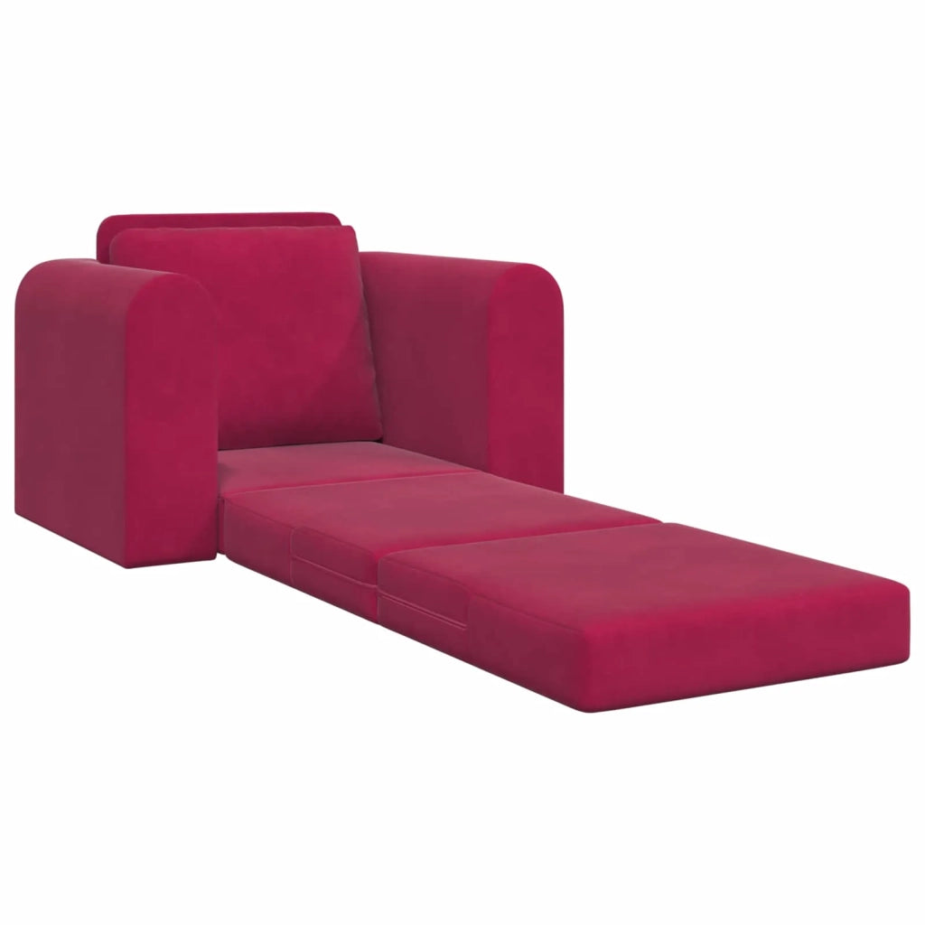 Divano letto Rosso Vino 98 x 71 x 83 cm Velluto 4106669