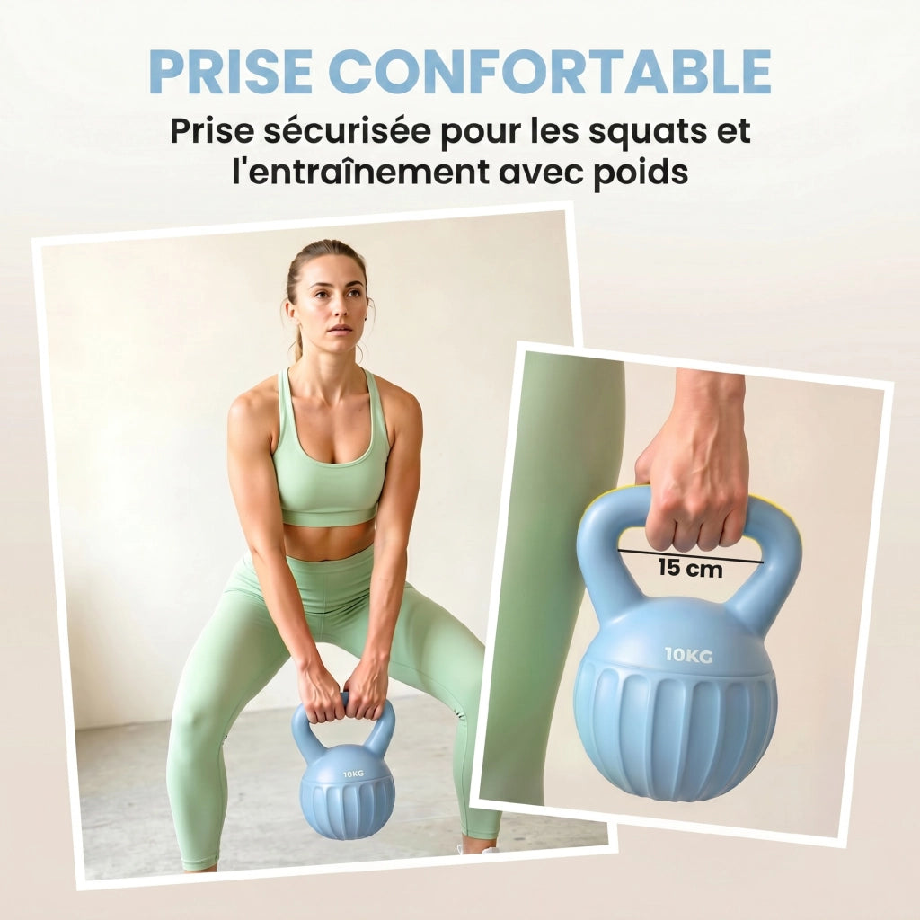 Kettlebell 10 kg ¨C Xylo ¨C Maniglia Antiscivolo, Blu