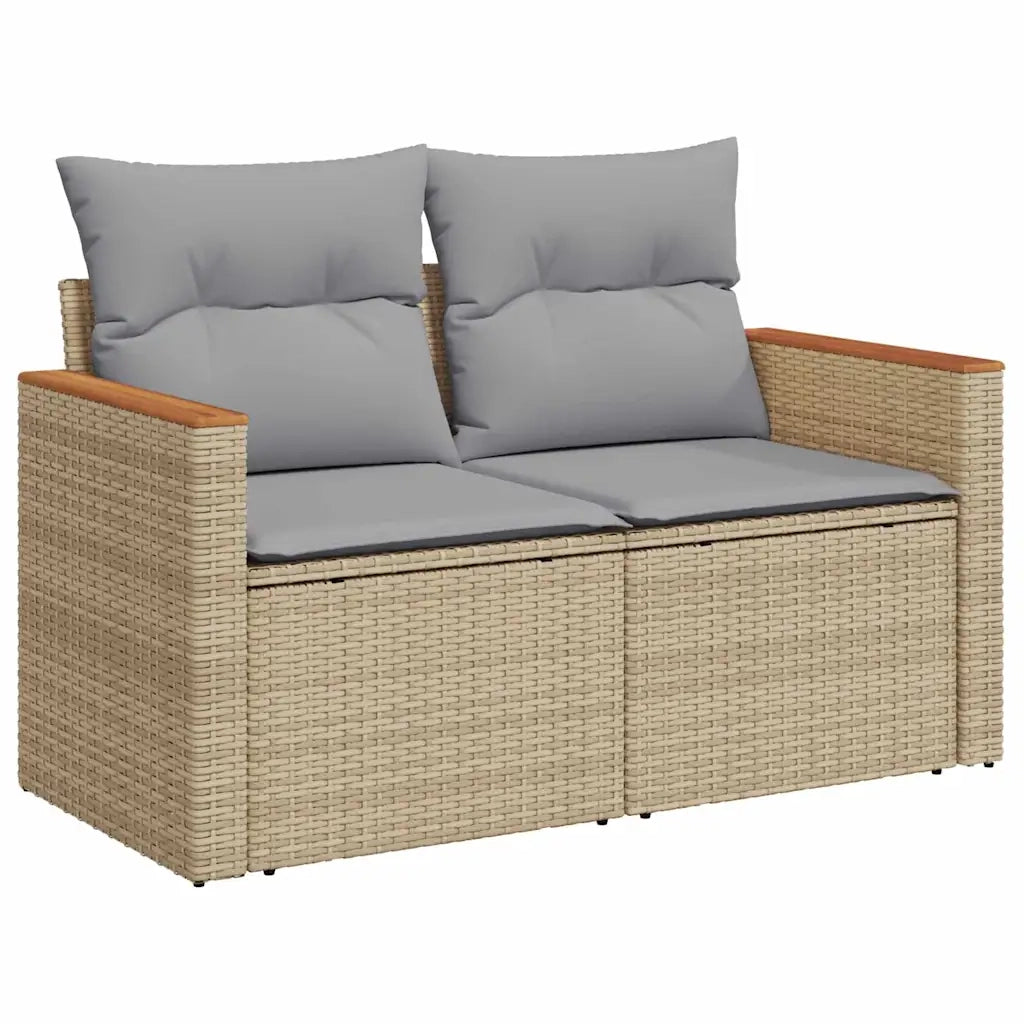 Set Divano da Giardino 13 pcs Beige polyrattan