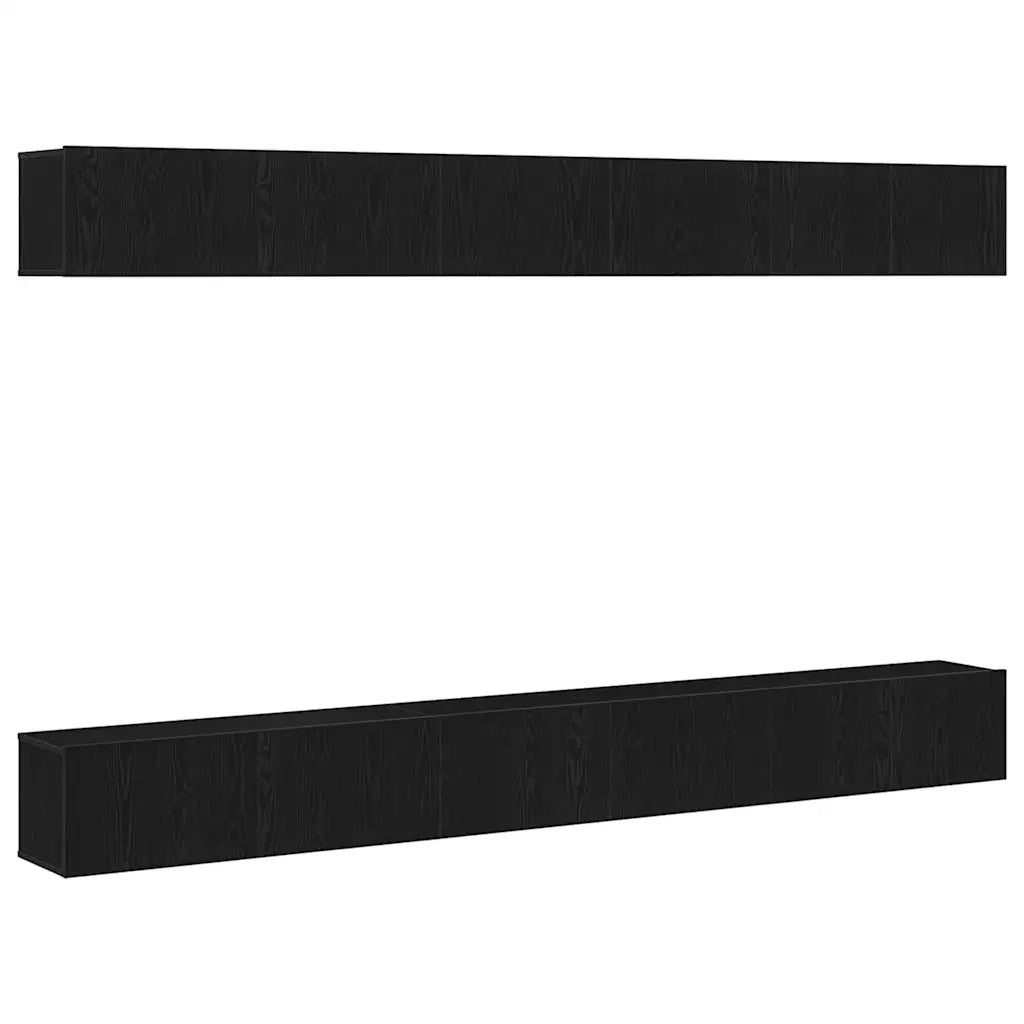 Set mobile TV Montaggio a parete Rovere Nero Legno multistrato 3333059