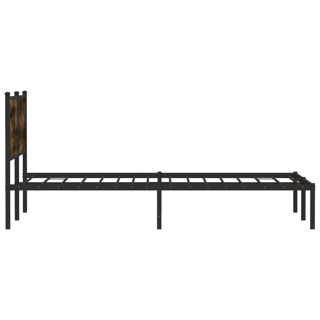 Giroletto senza Materaso in Metallo Rovere Fumo 140x190 cm 4007667