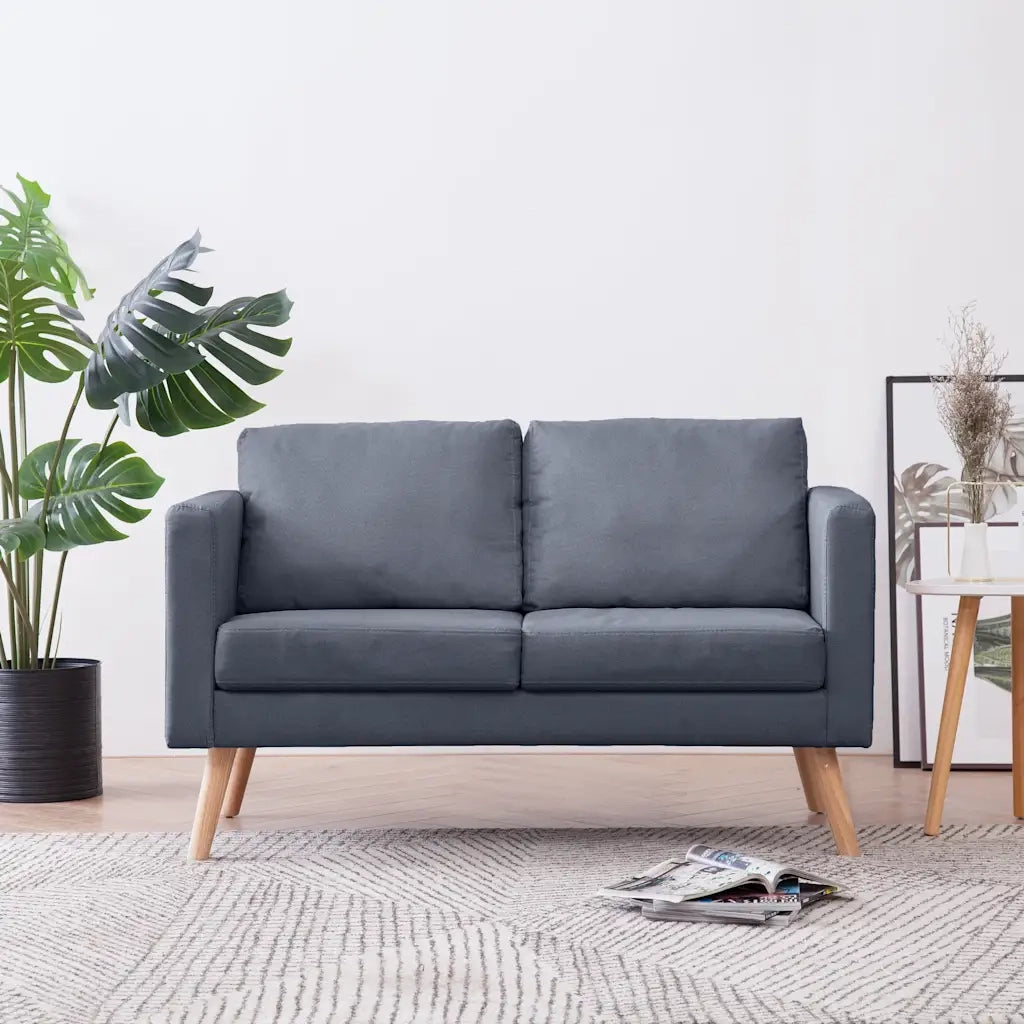 Divano a 2 Posti-Sofa 2 Posti in Tessuto Grigio Scuro 369727