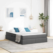 Letto con contenitore e materasso Grigio scuro 140 x 190 cm 3399659