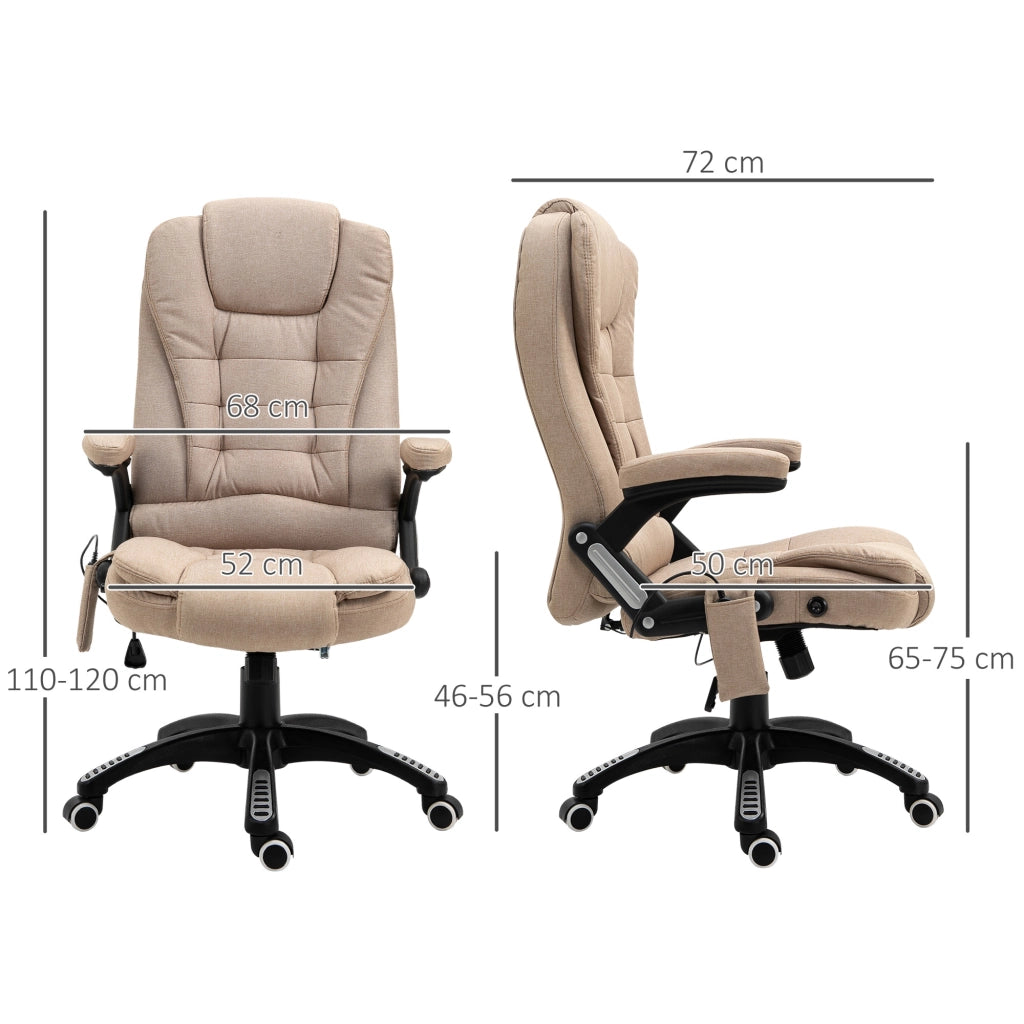 SEDIA UFFICIO Ergonomica con massaggio e riscaldamento, 68x72x110-120 cm, Marrone