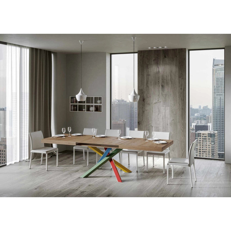 Tavolo allungabile 140/400x90 cm Volantis telaio Multicolore 4/B - Quercia Natura