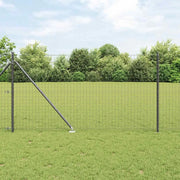 Recinzione con Posto Grigio 1 x 10 m Acciaio e PVC 3350629