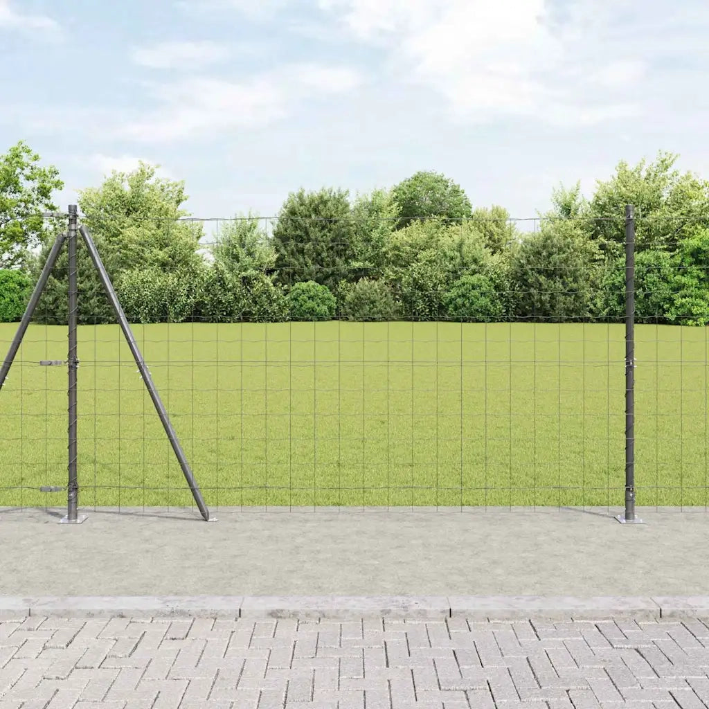 Recinzione con Posto Grigio 1,2 x 10 m Acciaio 3350927