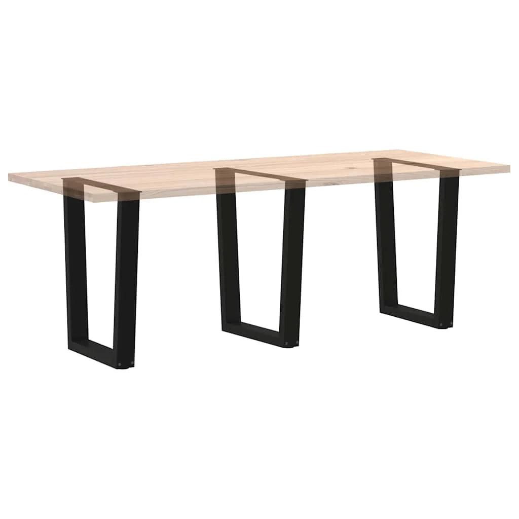 Set di 3 gambe geometriche per tavolo da pranzo 70 x 73 cm con piedini regolabili stile moderno acciaio nero 02_0056946