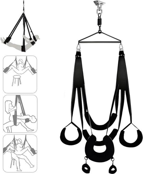 Sedia Vibratoria Extra Solida – Sedia Vibratoria con Cuscini Extra Spessi – Accessori per Coppie – Giocattoli Erotici per Coppie – Sedia Vibratoria BDSM – Accessori Erotici – Sedia Vibratoria – Sedia Amorosa – Imballaggio Discreto – Nero