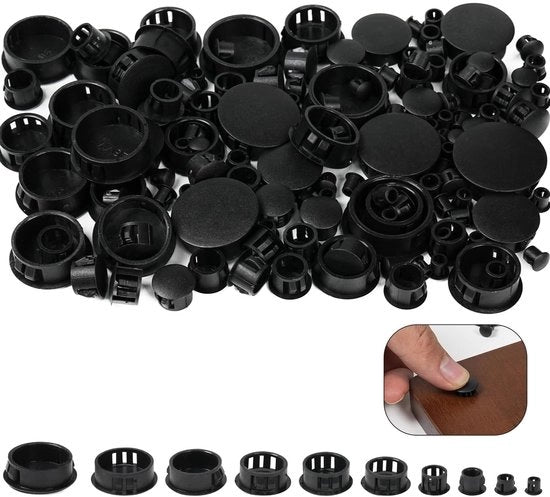 Set di Coperture per Fori di 150 Pezzi - 10 Dimensioni - Stopper per Blindature - Coperture per Fori di Boring - Copertura per Viti - Diverse Dimensioni