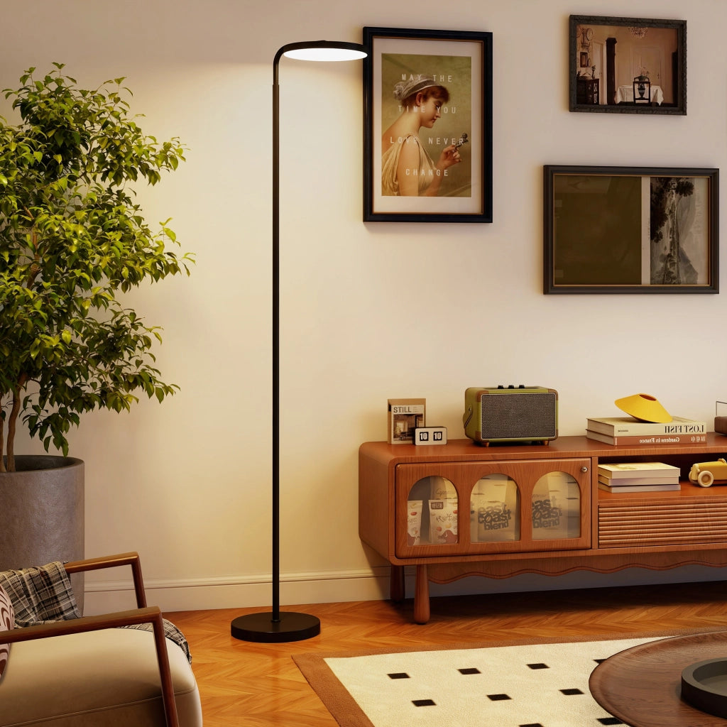 Lampada da terra LED regolabile con telecomando magnetico ¨C zephmum ¨C Nero, metallo