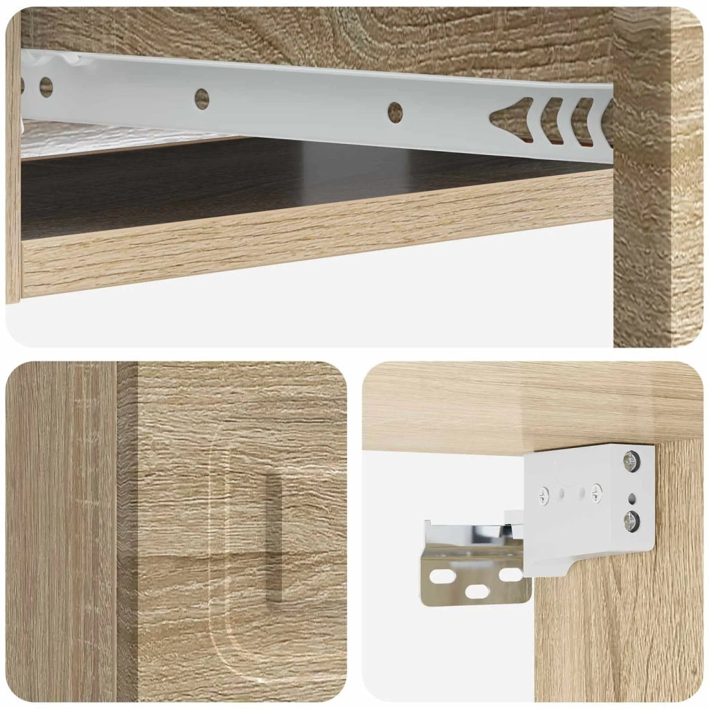 Tavolino da Parete Laterale Rovere Sonoma 59 x 34,5 x 17 cm 899337