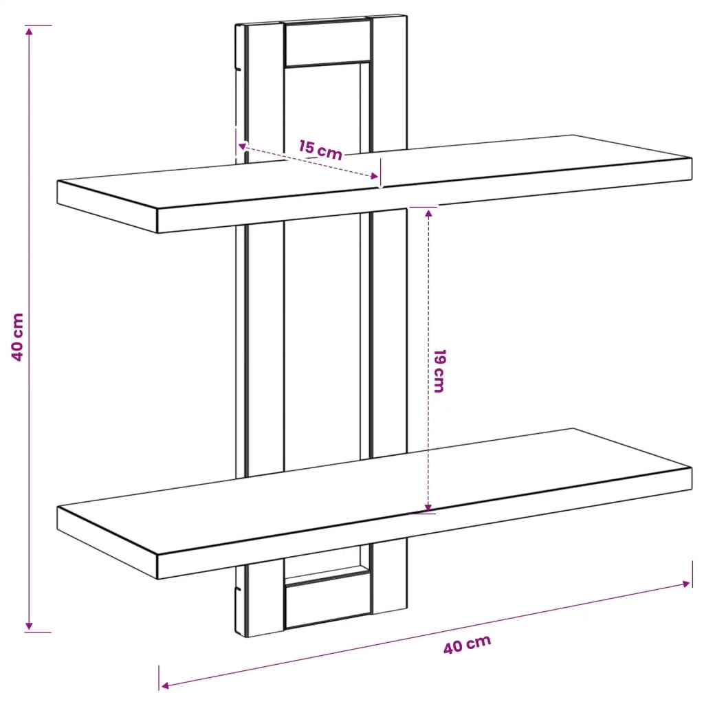 Scaffali flottanti Rovere Fumo 40 x 15 x 40 cm 8012416