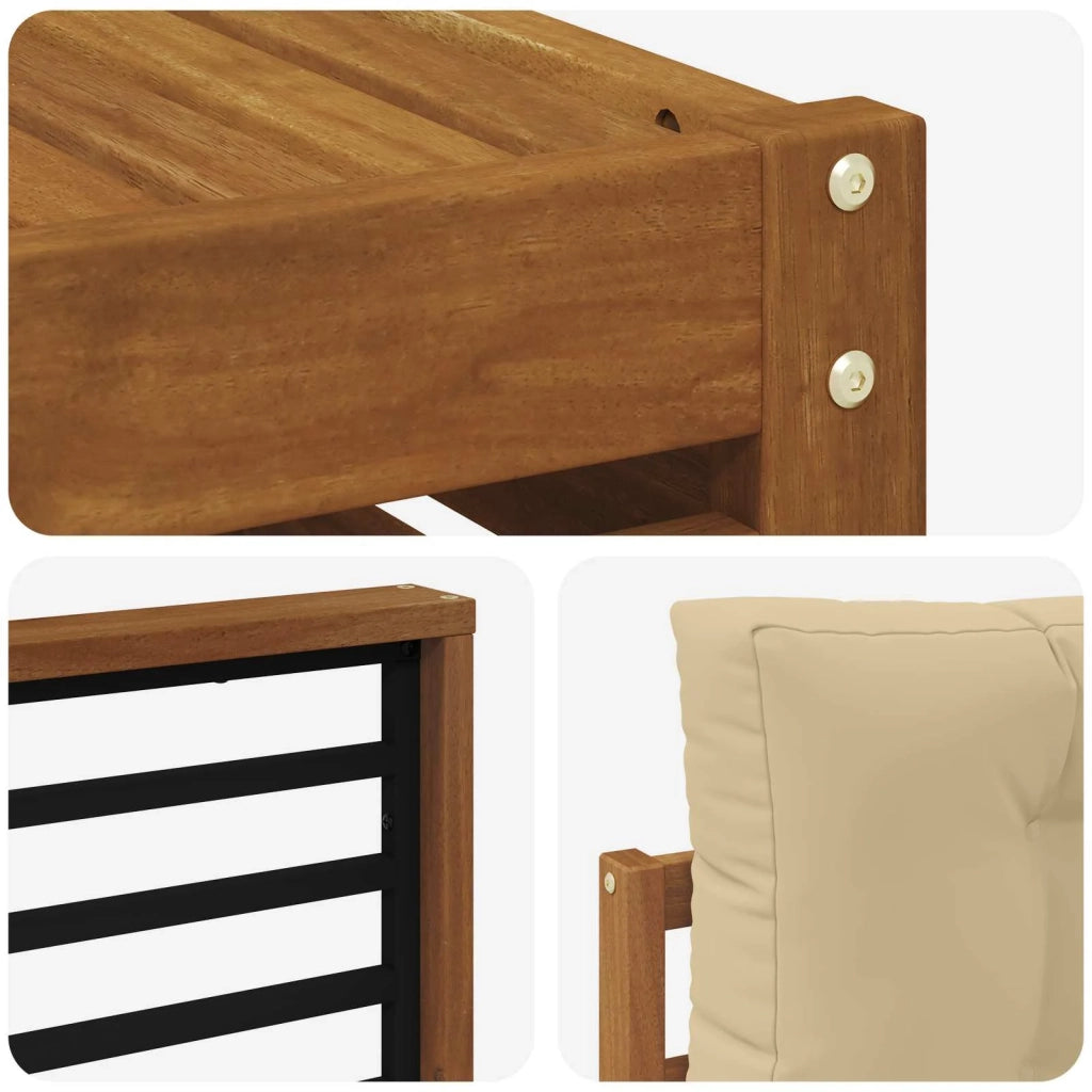 Set di divani da esterno con cuscino 8 pcs Naturale e Beige 3373193