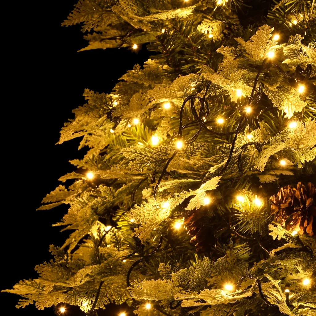 Albero di Natale Preilluminato con Pigne Verde 195 cm PVC e PE 344297