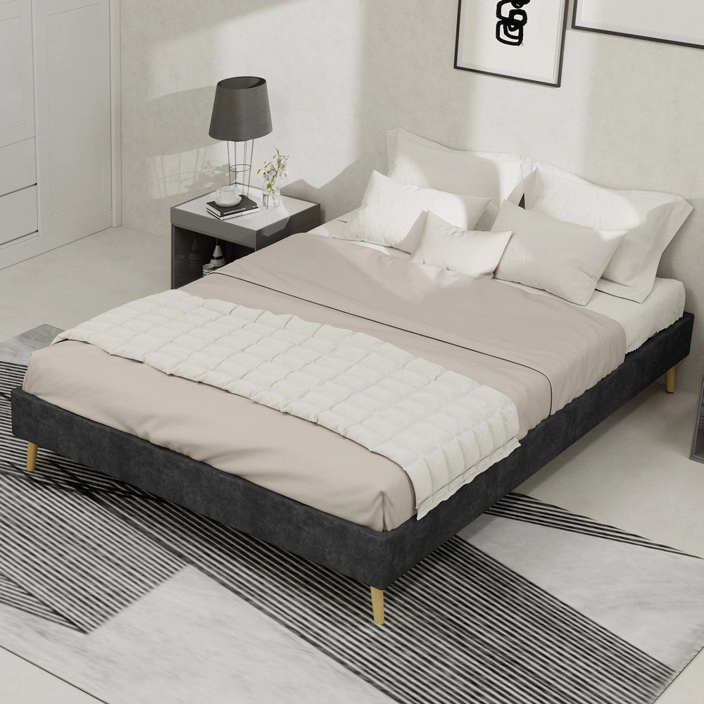 Letto Contenitore 140x200 ¨C Xylo ¨C Grigio, Velluto
