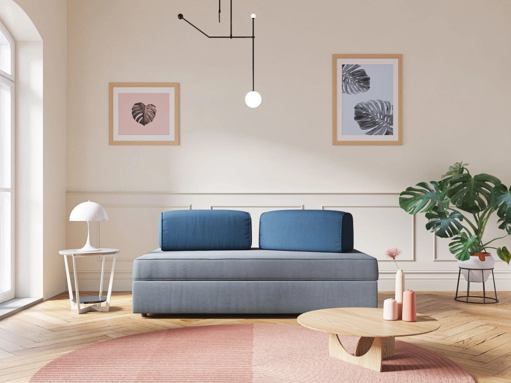 Liberty Divano con pouf estraibile e schienali movibili in tessuto morbido impermeabile T02 200 cm marrone