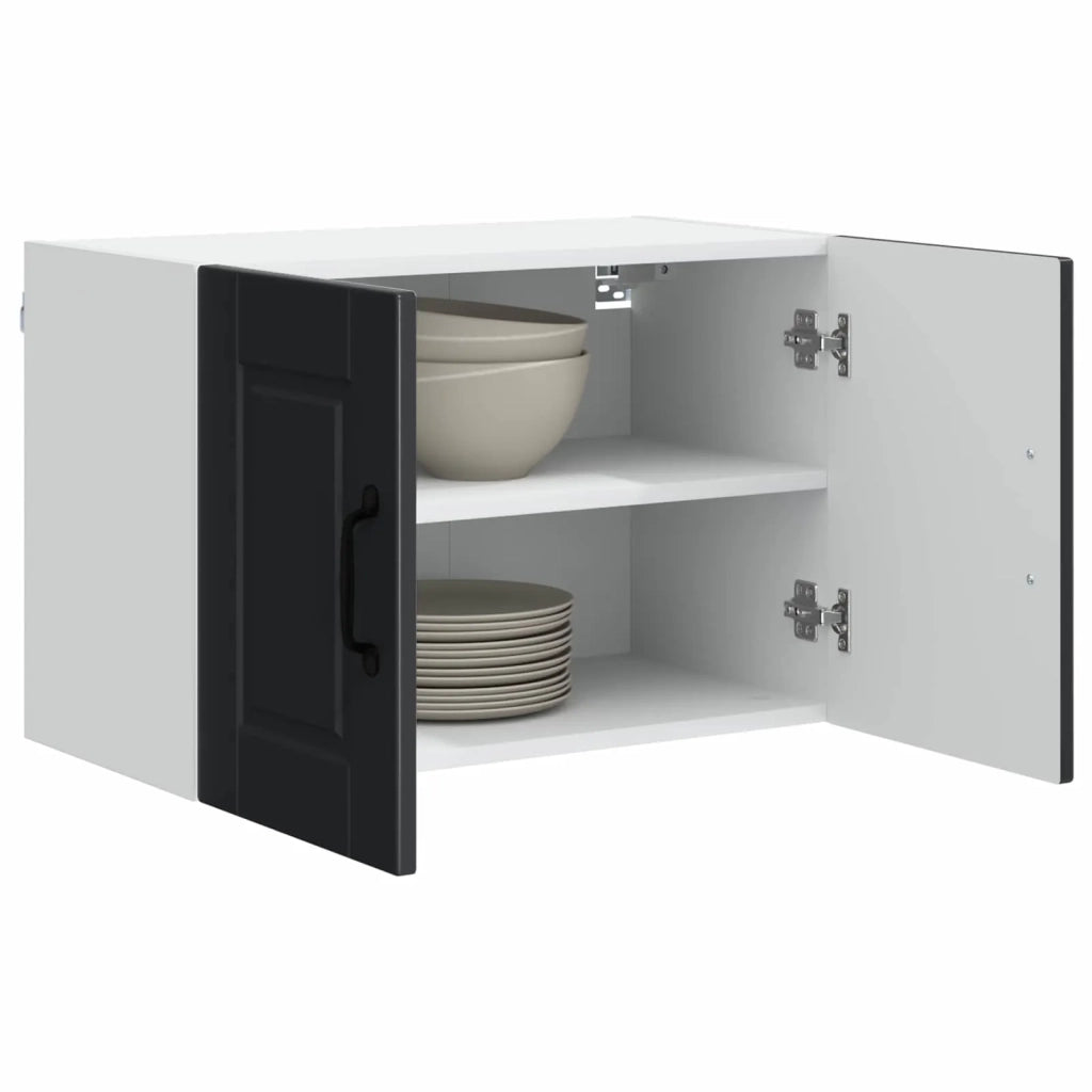 Pensile da cucina | Armadietto a muro PORTO Nero 60 x 31 x 40 cm Legno multistrato