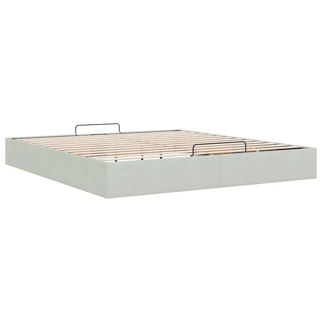 Struttura Letto Pouf senza Materasso-Giroletto con contenitore 160x200 cm in Velluto 959128