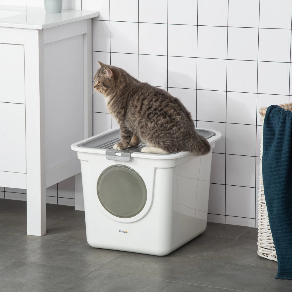 Lettiera chiusa per gatti con doppio ingresso ¨C Xylo ¨C 44x55x39 cm bianco