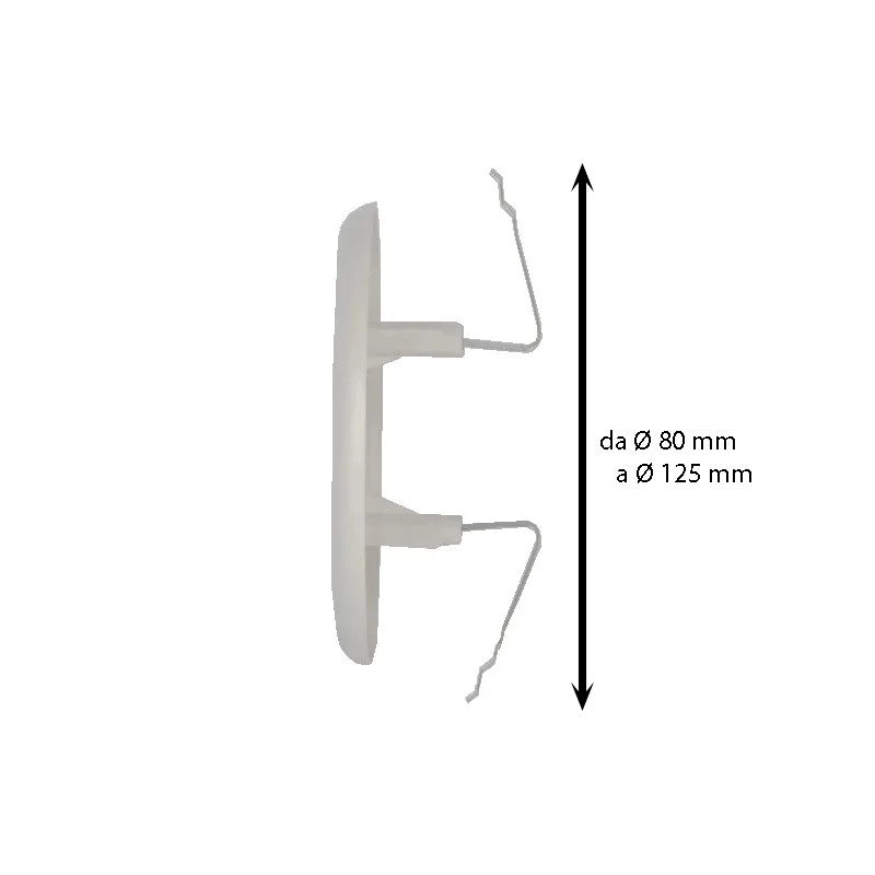 Griglia di aerazione tonda in plastica con molle (abs) : Dimensione - Ø55/85 cm2 15