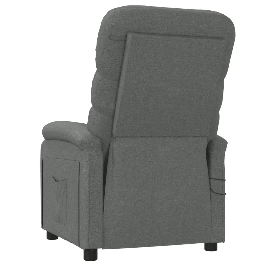 Poltrona Massaggiante Elettrica Grigio Scuro in Tessuto 3073695