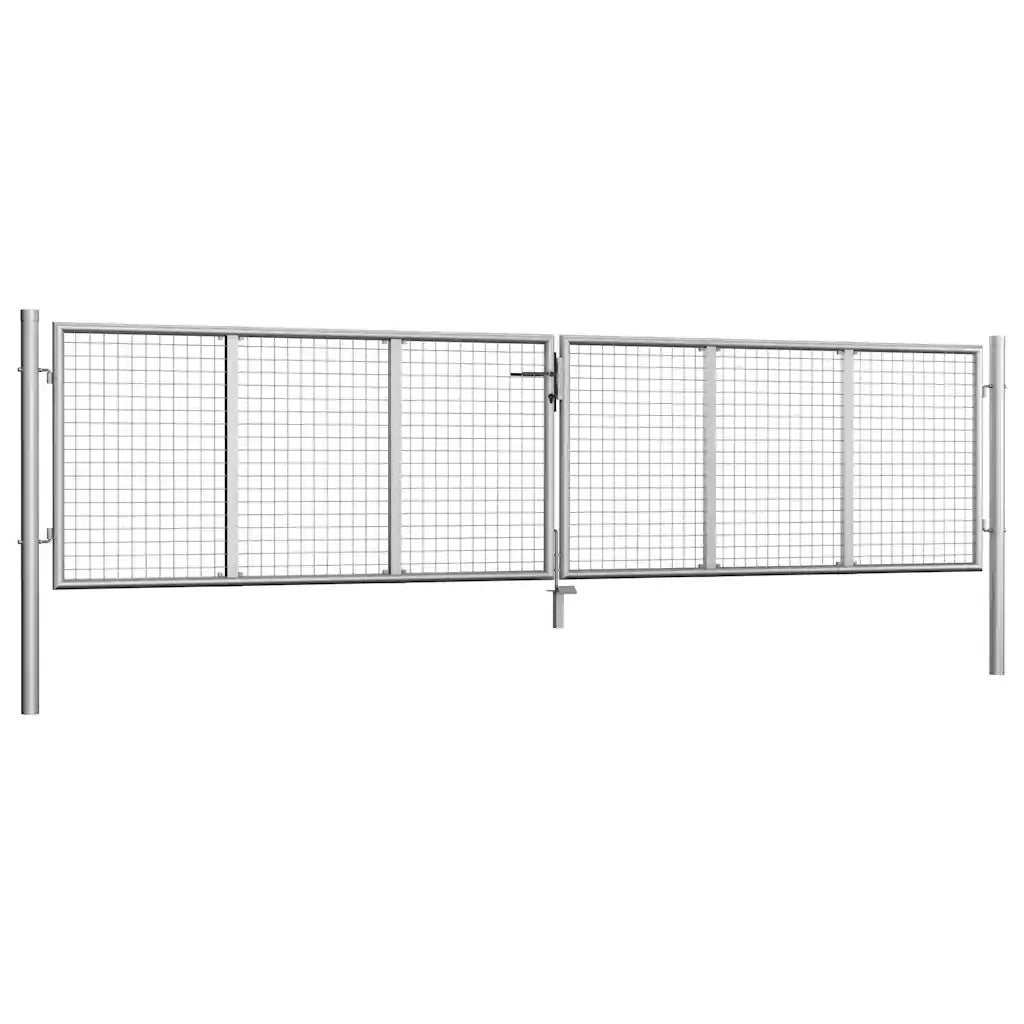 Cancello da Giardino in Acciaio Zincato 400x75 cm Argento CFW6173759