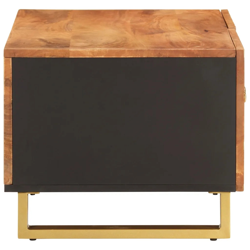 Tavolino da Salotto-Tavolino da soggiorno-Tavolo Marrone e Nero 80x50x40 cm Legno di Mango 460027