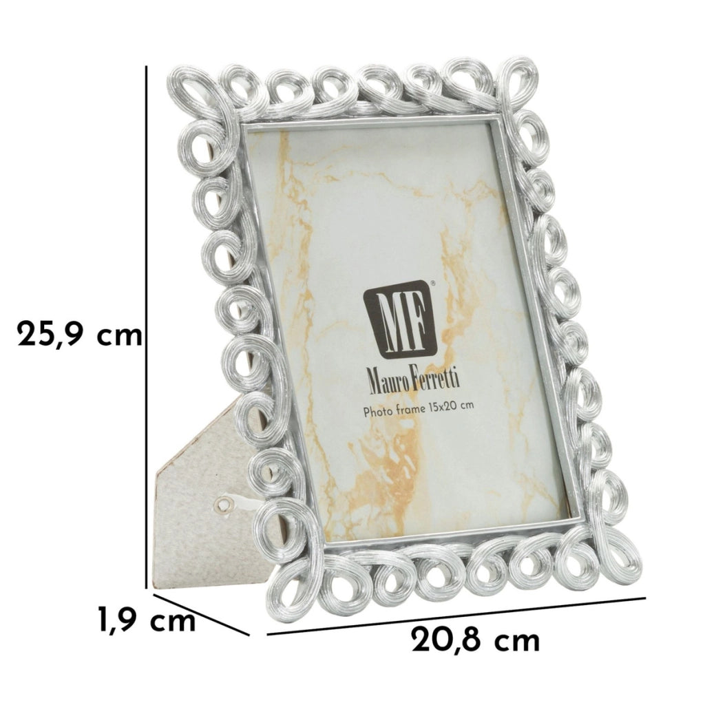 Cornice portafoto Hollow argento con decoro a intrecci 15x20 cm