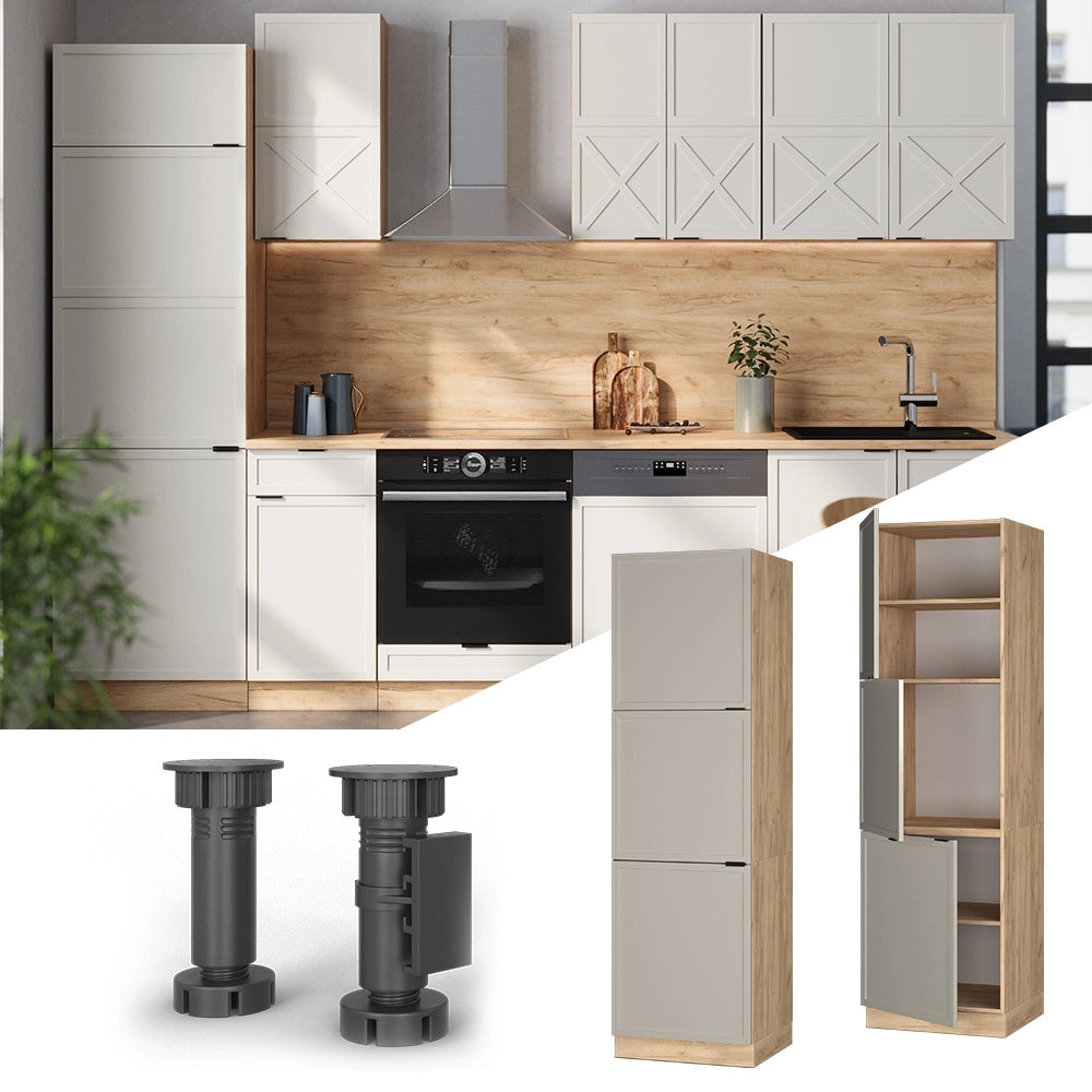 Mobile per forno da incasso Fame-Line GrigioBeige/Rovere dorato 60 cm Vicco