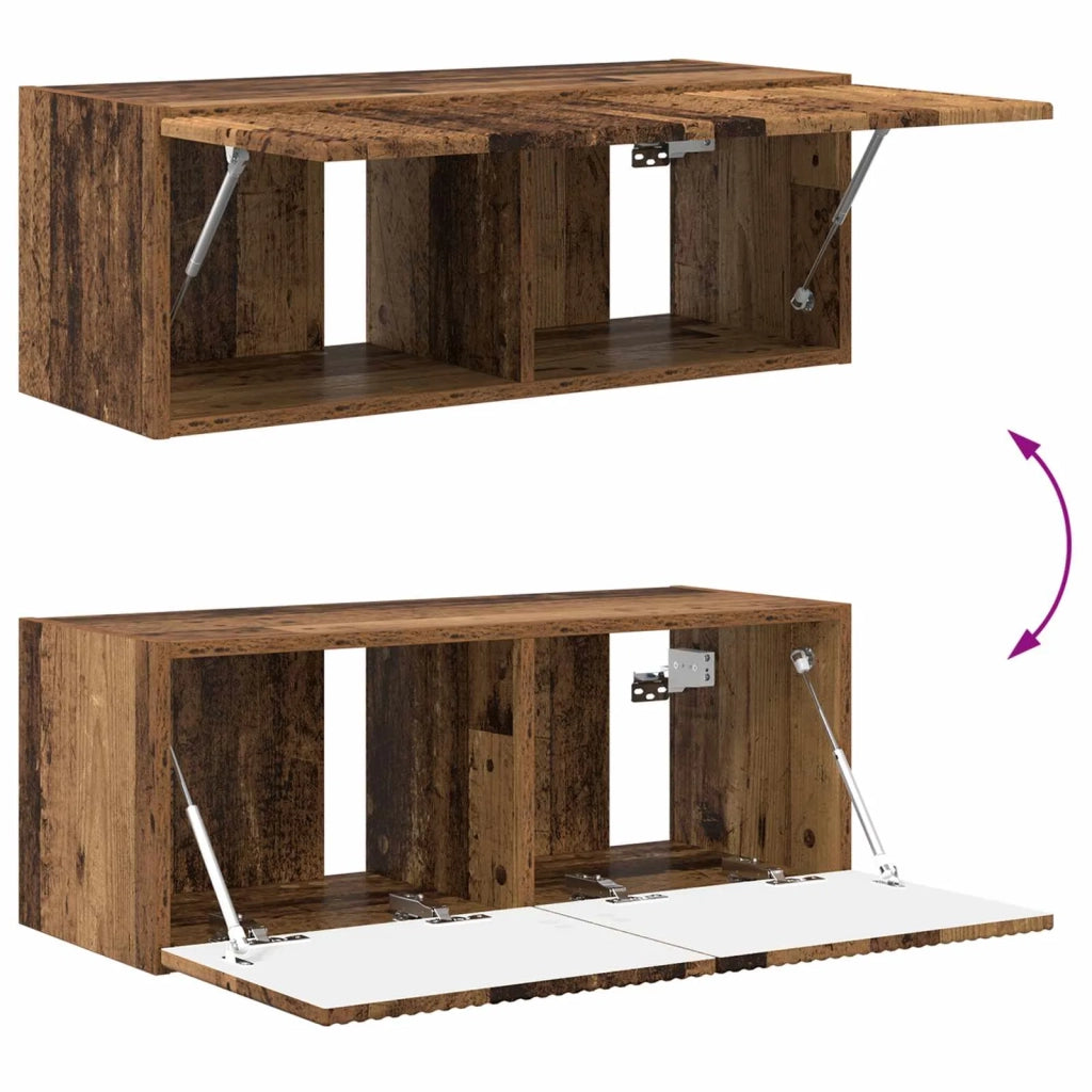 Set mobile TV 2 pz-Credenza per TV Legno vecchio Legno multistrato 461642