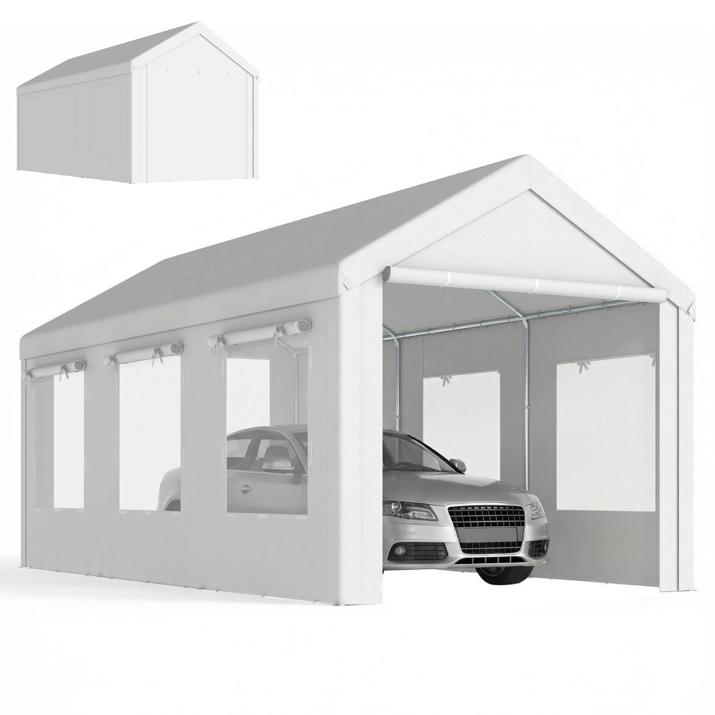 Tenda Garage Auto 3x6m ¨C Xylo ¨C Bianco con Protezione UV30+ e Zanzariera