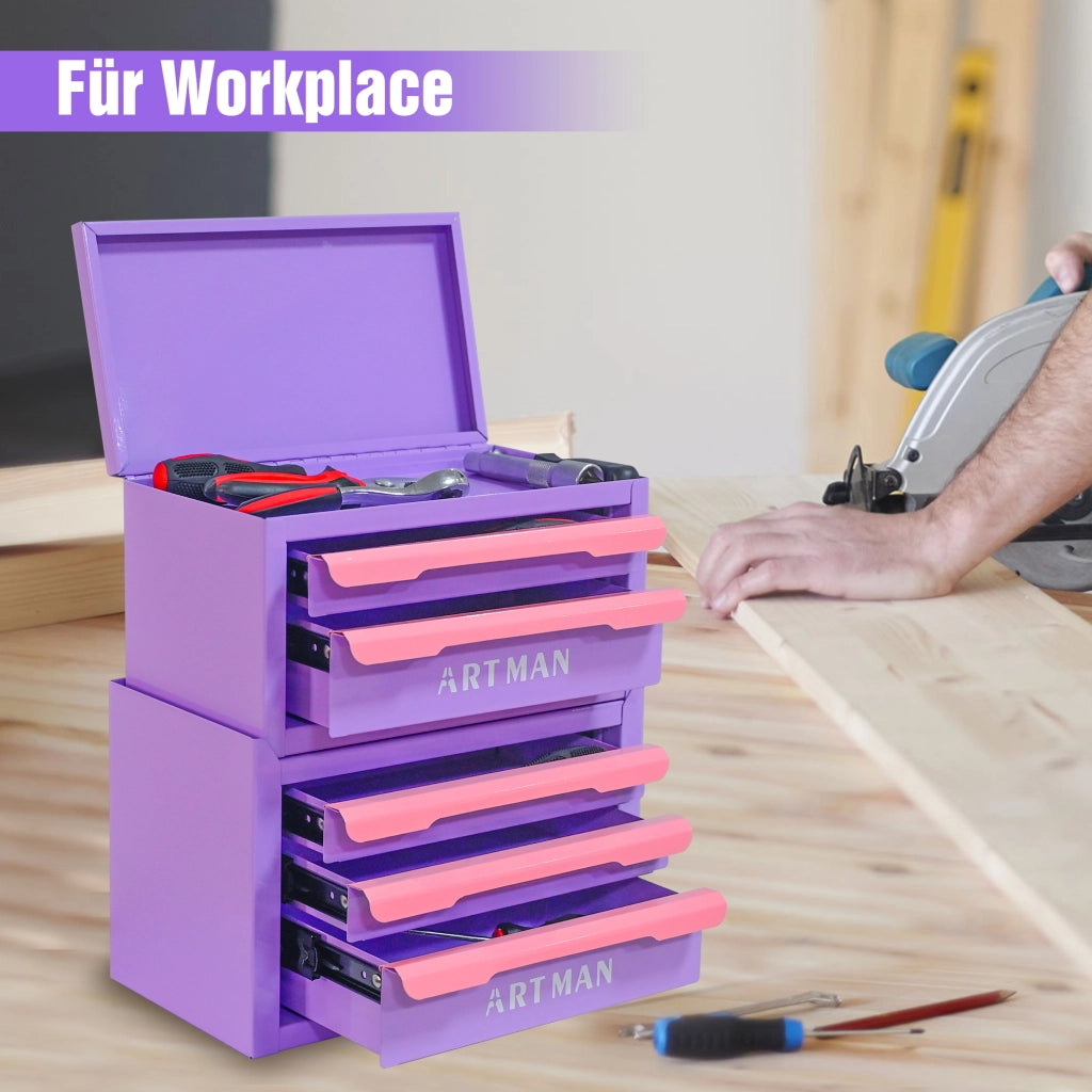 Mobiletto contenitore con 5 cassetti per bagno e camera - in acciaio - 36×24×39 cm