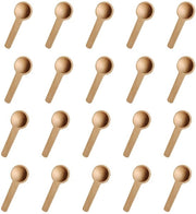 Set di Lepelli in Legno da 20 - Lepelli Mini in Legno - Lepelli da Tavola/Sauciere/Lepelli da Cottura - Utensili da Cucina Sostenibili - Dimensioni 6,8 x 2,5 cm - Adatto per un Utilizzo Lungo il Tempo