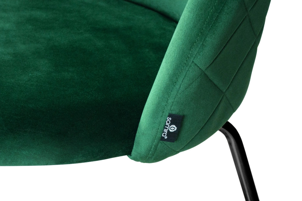 Sgabello cucina imbottito, sgabello alto in velluto verde scuro piede nero – Nicole - SG30NIPN