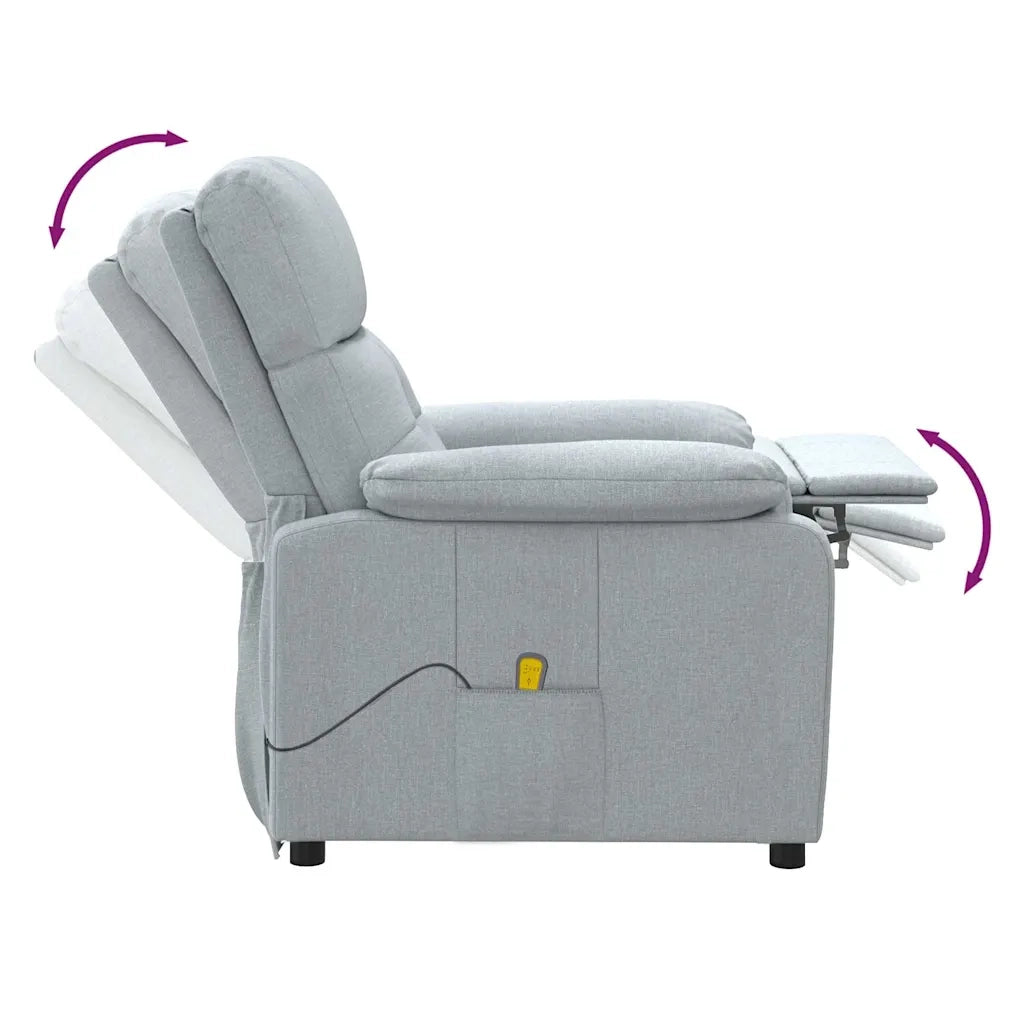 Poltrona Massaggiante in Tessuto Grigio Chiaro