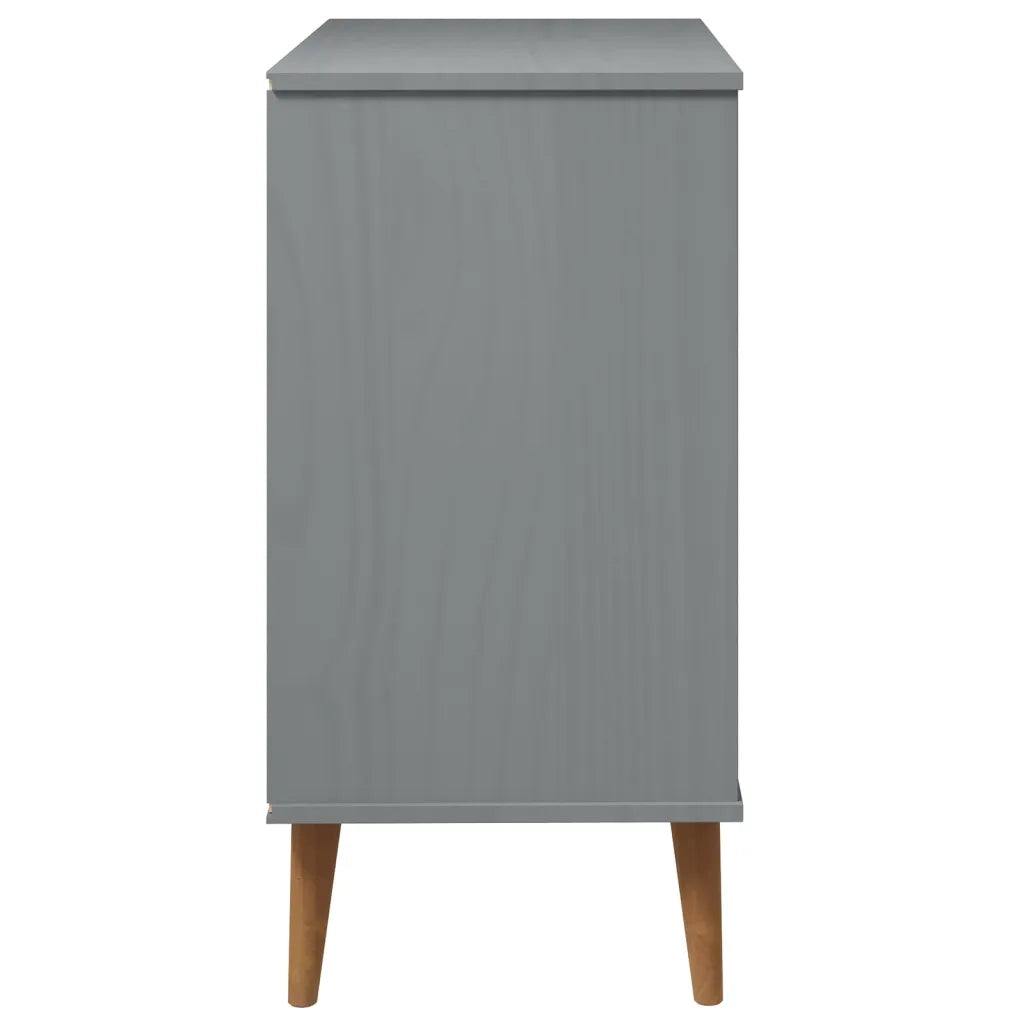 Cassettiera MOLDE Grigia 80x40x80 cm in Legno Massello di Pino CFW6593699