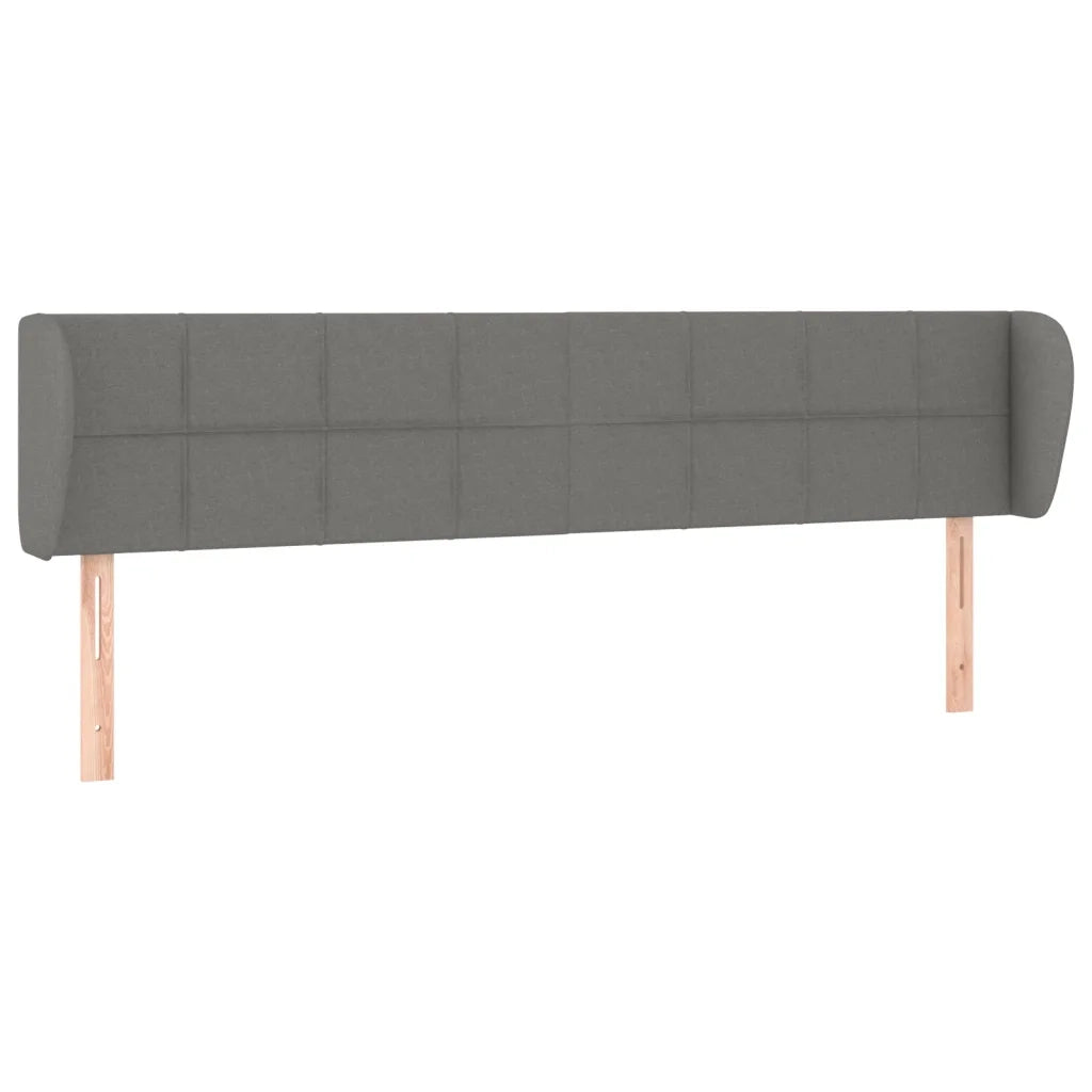 Testiera | Testata ad Orecchio Grigio Scuro 183x23x78/88 cm in Tessuto