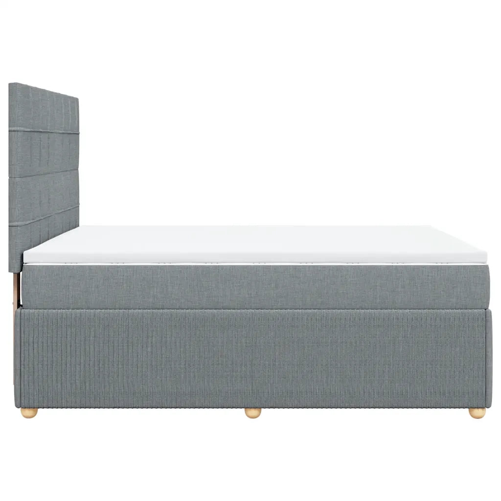 Giroletto a Molle con Materasso Grigio Chiaro 140x200cm Tessuto 3292079