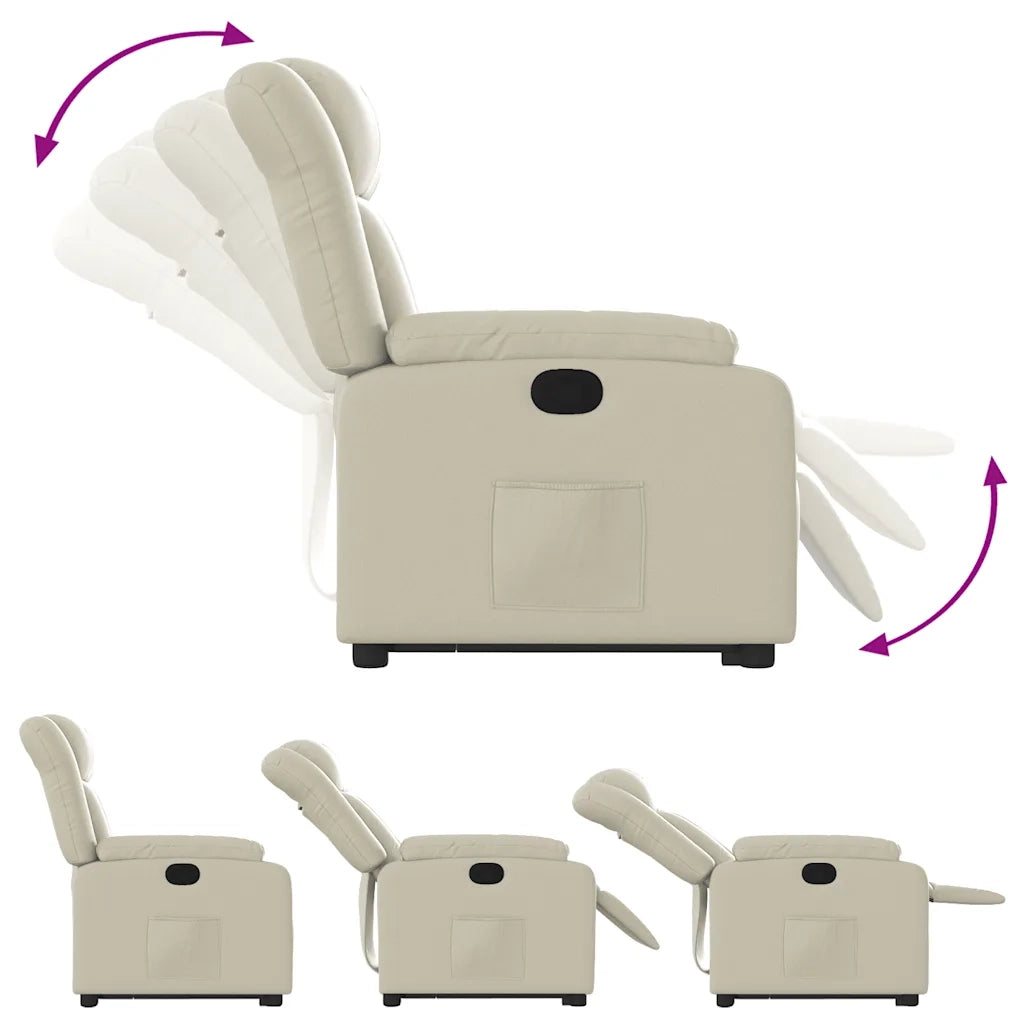Poltrona Alzapersona Reclinabile Crema in Similpelle 3205265
