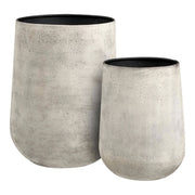 Set 2 vasi decorativi in metallo beige anticato House Nordic