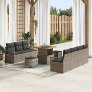 Set Divano da Giardino con cuscino 10 pcs Grigio polyrattan 3362488
