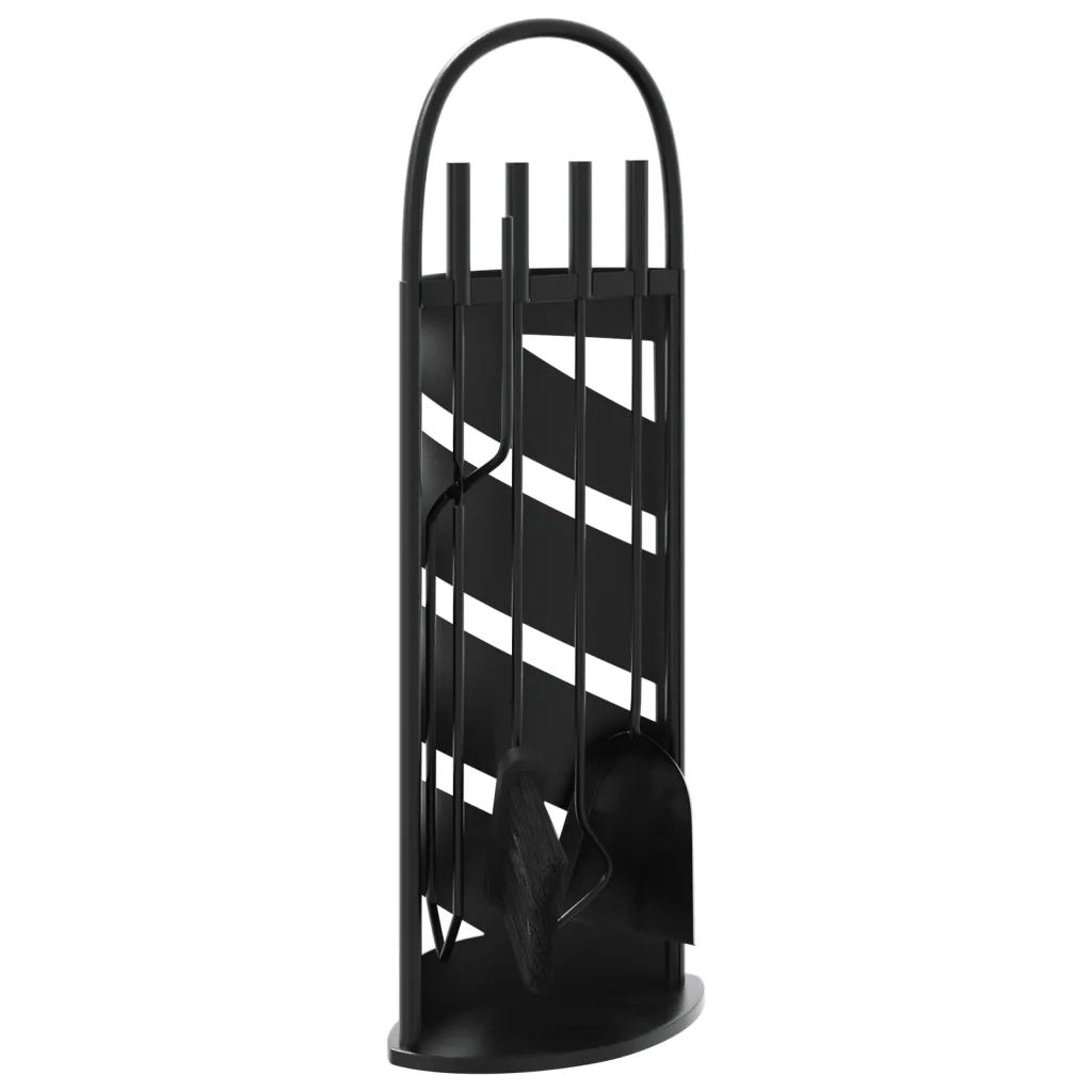 Set Attrezzi per Caminetto 5 pz-Kit per Caminetto 23x15x66 cm in Acciaio