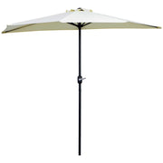 OMBRELLONE DA TERRAZZA A MEZZALUNA CON APERTURA A MANOVELLA E PALO A 2 SEZIONI 2.6X135 M BEIGE