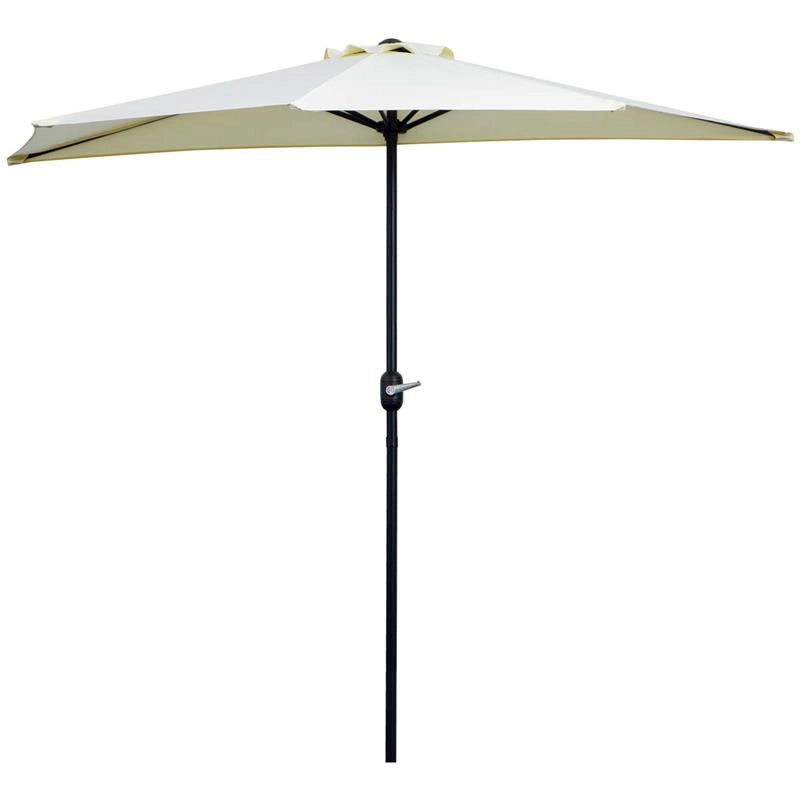 OMBRELLONE DA TERRAZZA A MEZZALUNA CON APERTURA A MANOVELLA E PALO A 2 SEZIONI 2.6X135 M BEIGE